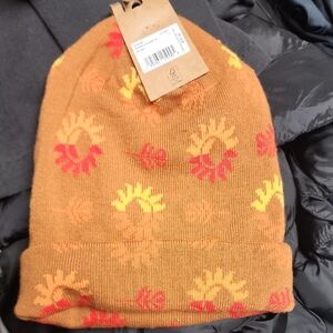 Prana Beanie in Orange with Red and Yellow Accents